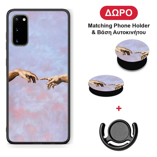 Adam Hand - Samsung Galaxy S20 θήκη + Δώρο Phone Holder & Βάση Αυτοκινήτου