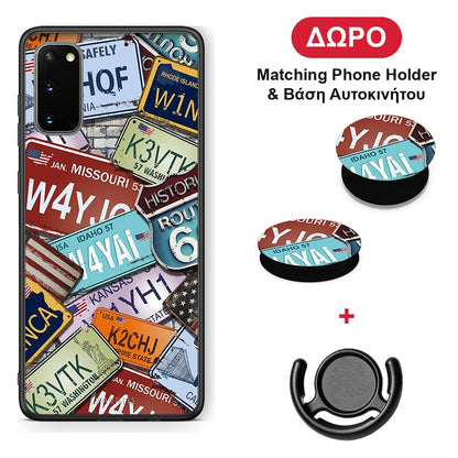 Car Plates - Samsung Galaxy S20 θήκη + Δώρο Phone Holder & Βάση Αυτοκινήτου