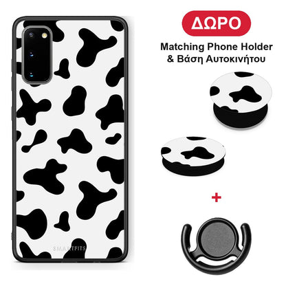 Cow Print - Samsung Galaxy S20 θήκη + Δώρο Phone Holder & Βάση Αυτοκινήτου