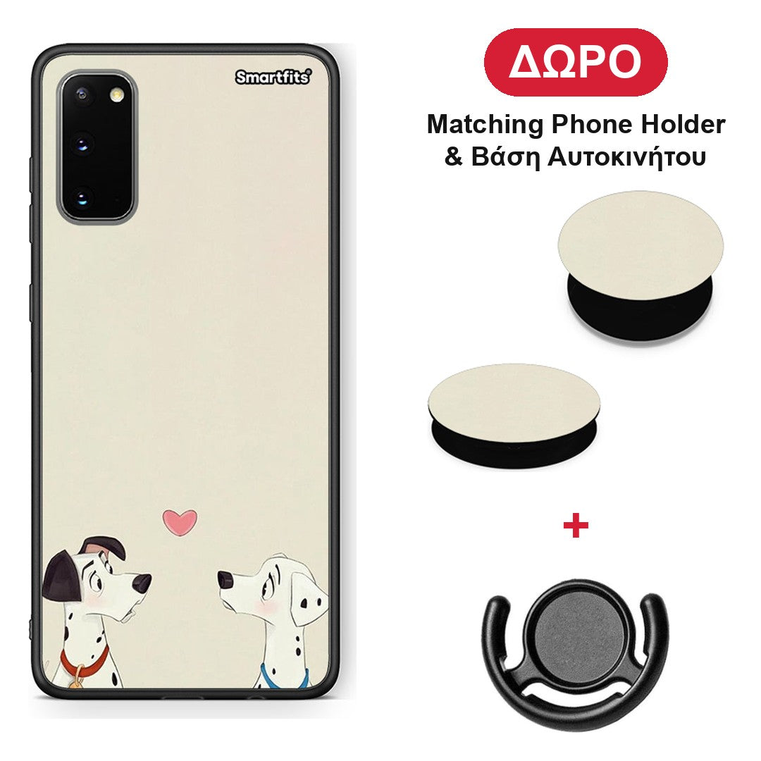 Dalmatians Love - Samsung Galaxy S20 θήκη + Δώρο Phone Holder & Βάση Αυτοκινήτου