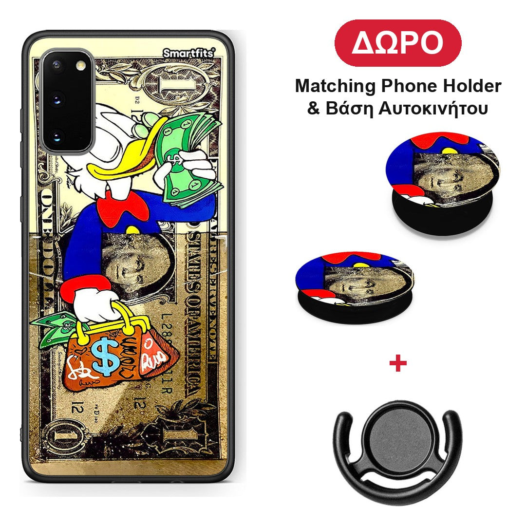 Duck Money - Samsung Galaxy S20 θήκη + Δώρο Phone Holder & Βάση Αυτοκινήτου