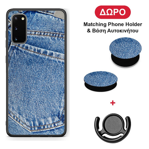 Jeans Pocket - Samsung Galaxy S20 θήκη + Δώρο Phone Holder & Βάση Αυτοκινήτου