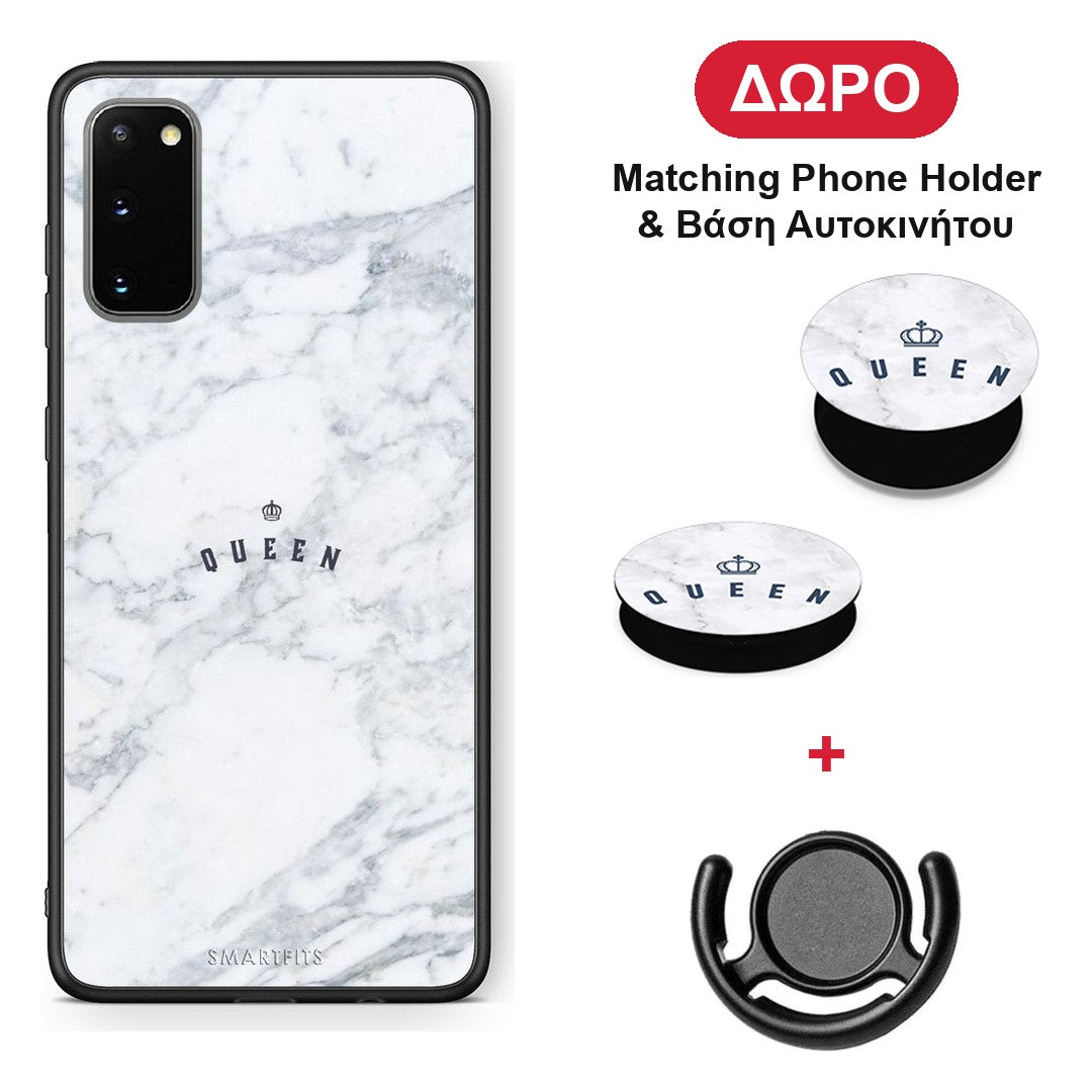Marble Queen - Samsung Galaxy S20 θήκη + Δώρο Phone Holder & Βάση Αυτοκινήτου