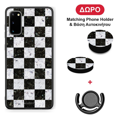 Marble Square Geometric - Samsung Galaxy S20 θήκη + Δώρο Phone Holder & Βάση Αυτοκινήτου
