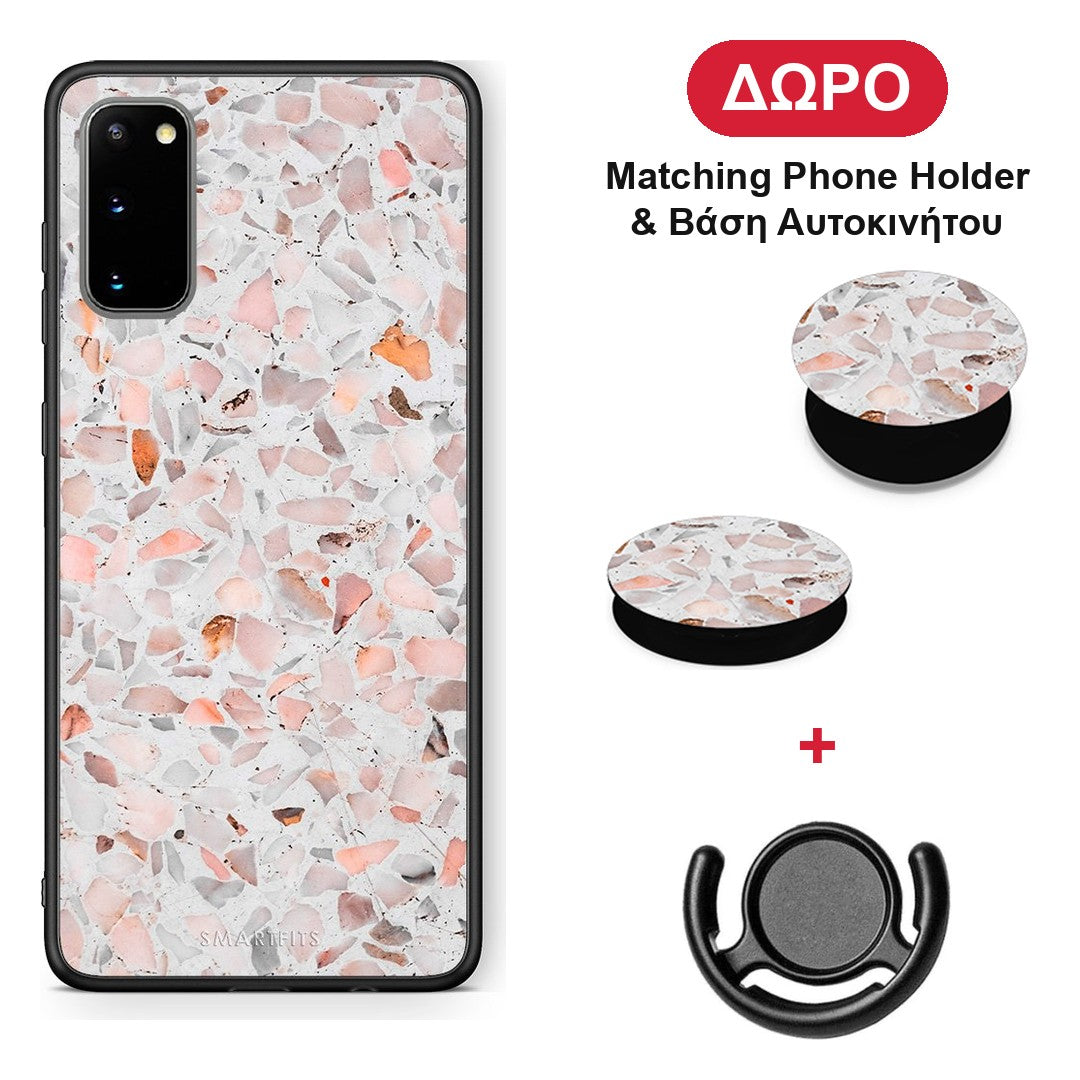 Marble Terrazzo - Samsung Galaxy S20 θήκη + Δώρο Phone Holder & Βάση Αυτοκινήτου