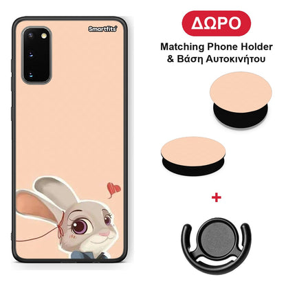 Nick Wilde And Judy Hopps Love 2 - Samsung Galaxy S20 θήκη + Δώρο Phone Holder & Βάση Αυτοκινήτου