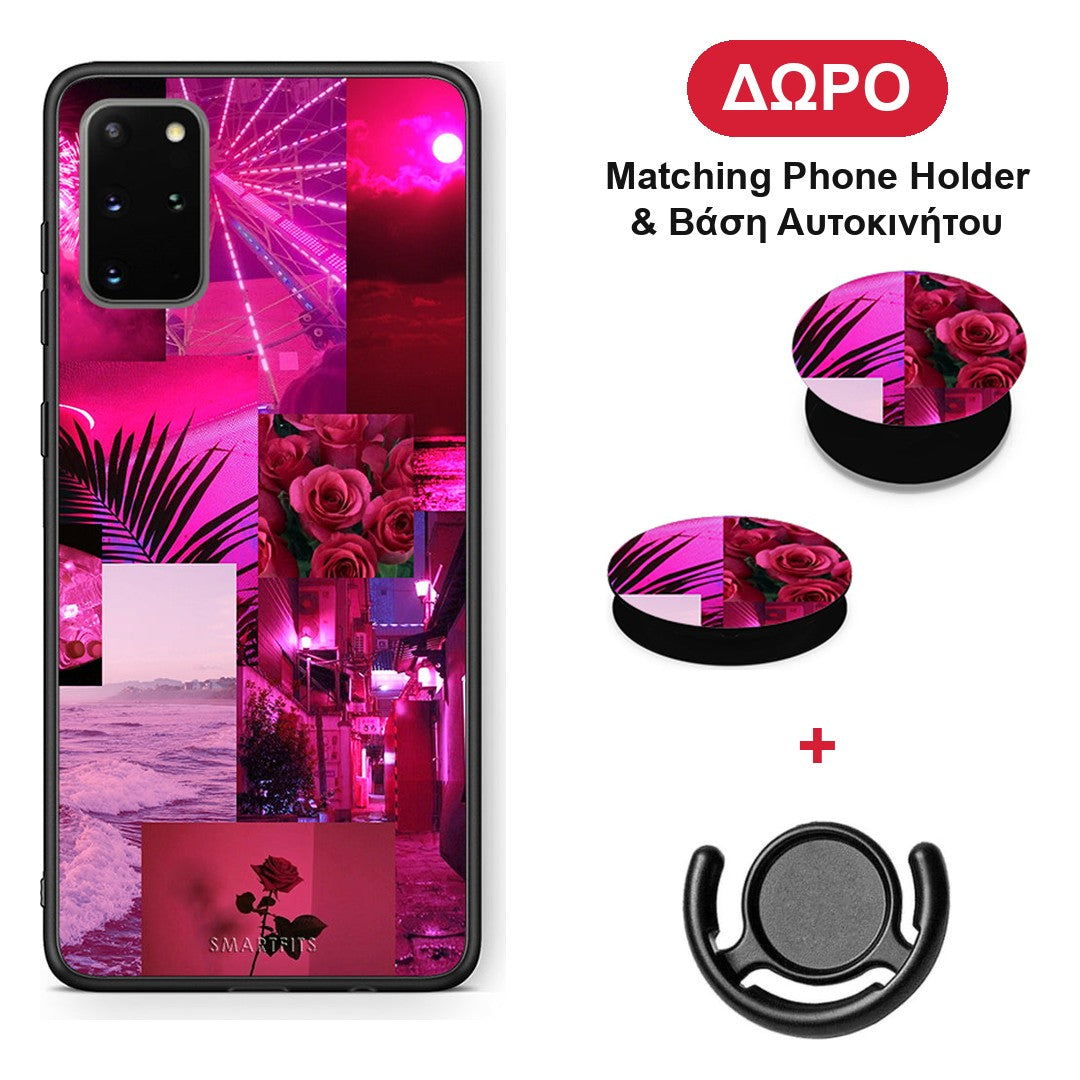 Collage Red Roses - Samsung Galaxy S20+ θήκη + Δώρο Phone Holder & Βάση Αυτοκινήτου