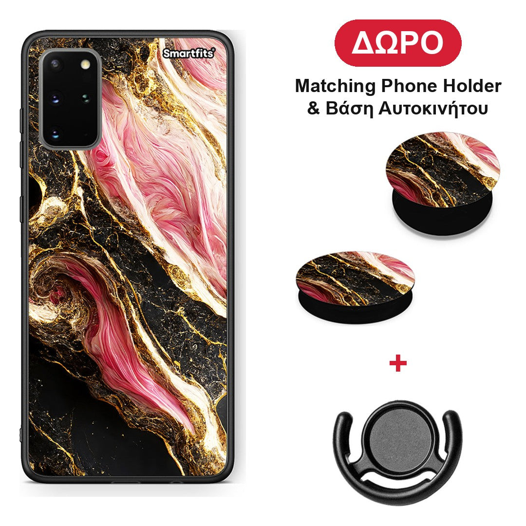 Glamorous Pink Marble - Samsung Galaxy S20+ θήκη + Δώρο Phone Holder & Βάση Αυτοκινήτου