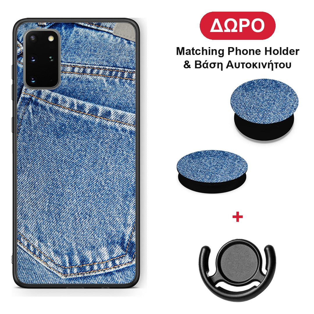 Jeans Pocket - Samsung Galaxy S20+ θήκη + Δώρο Phone Holder & Βάση Αυτοκινήτου