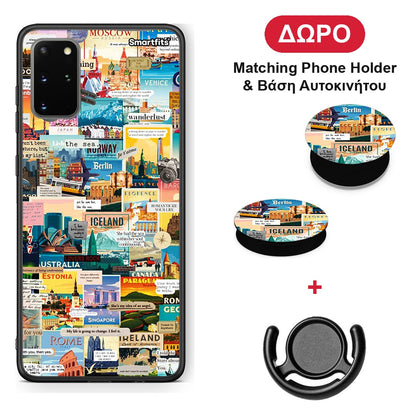Live To Travel - Samsung Galaxy S20+ θήκη + Δώρο Phone Holder & Βάση Αυτοκινήτου