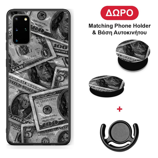 Money Dollars - Samsung Galaxy S20+ θήκη + Δώρο Phone Holder & Βάση Αυτοκινήτου