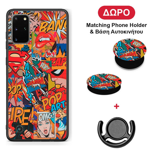 PopArt OMG - Samsung Galaxy S20+ θήκη + Δώρο Phone Holder & Βάση Αυτοκινήτου