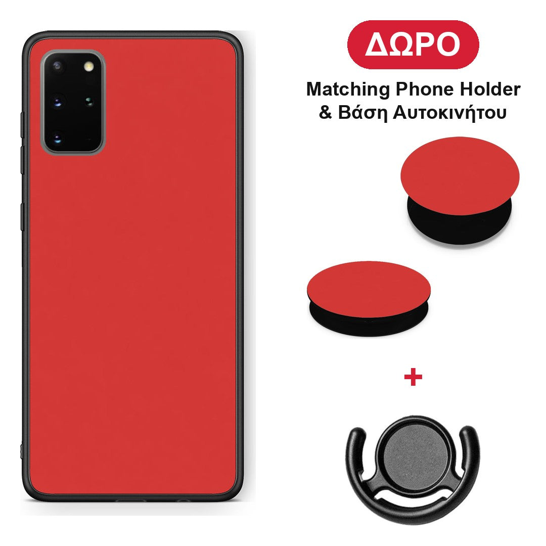 Poppy Red - Samsung Galaxy S20+ θήκη + Δώρο Phone Holder & Βάση Αυτοκινήτου