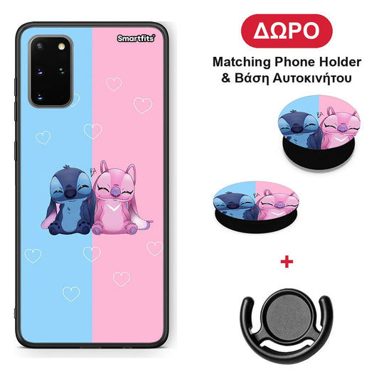 Stitch And Angel - Samsung Galaxy S20+ θήκη + Δώρο Phone Holder & Βάση Αυτοκινήτου