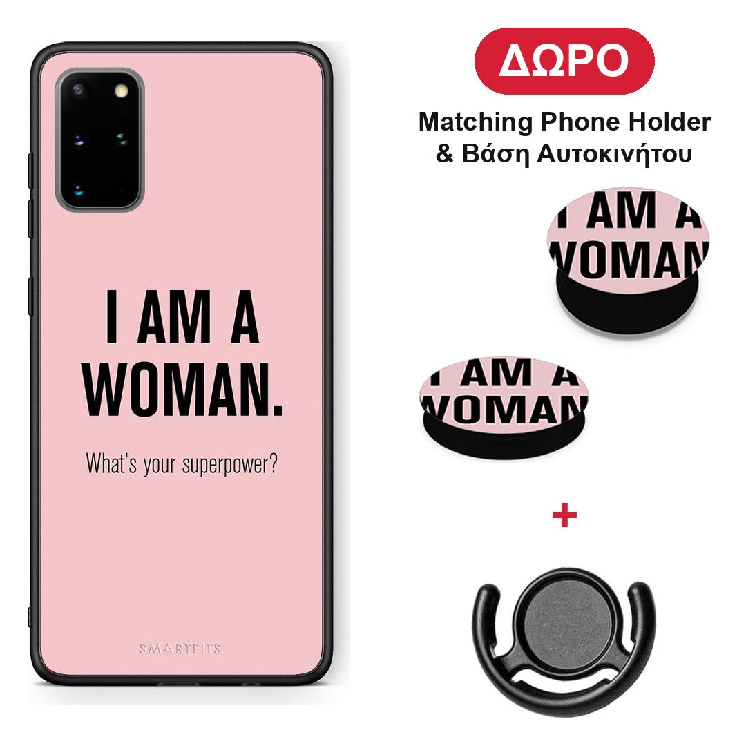 Superpower Woman - Samsung Galaxy S20+ θήκη + Δώρο Phone Holder & Βάση Αυτοκινήτου