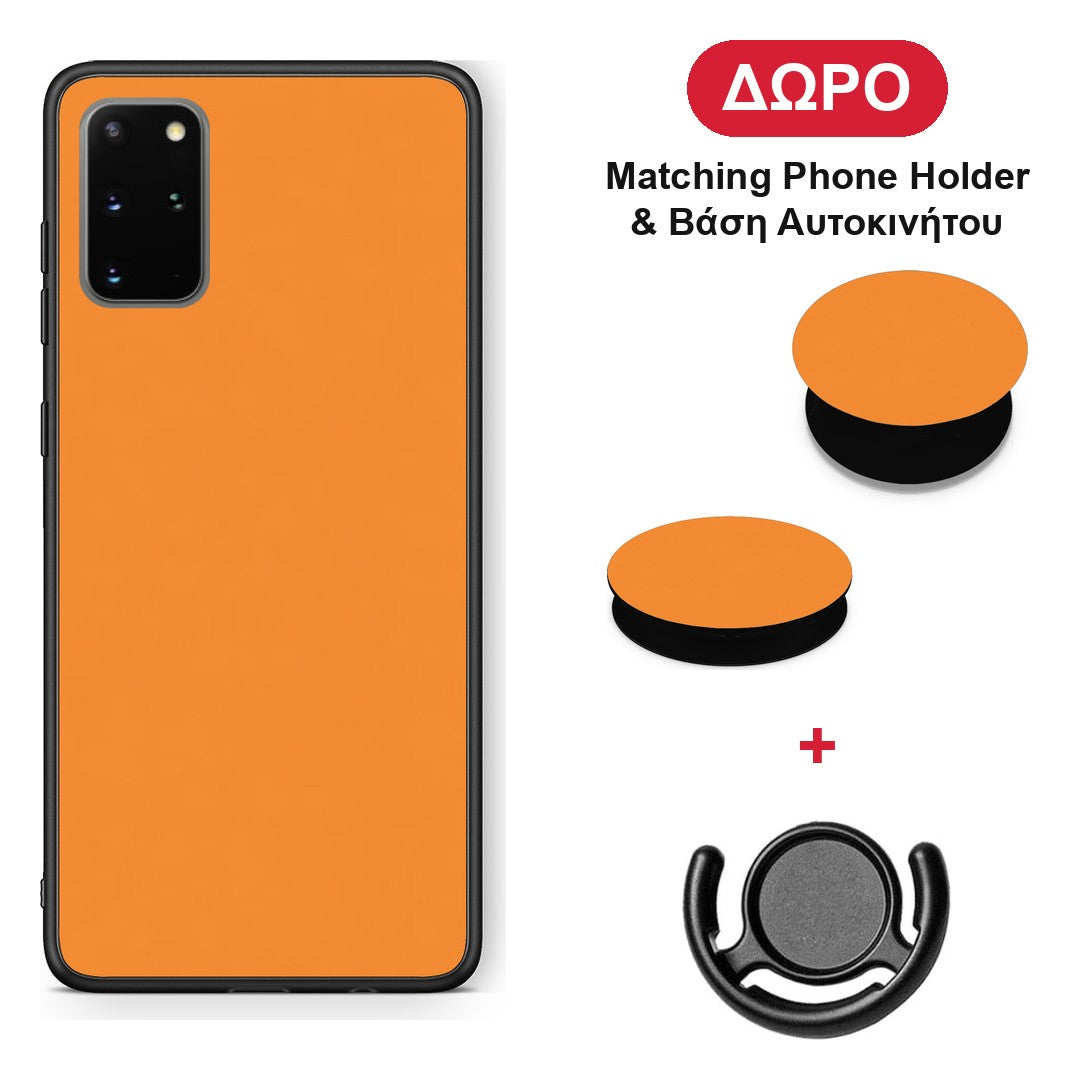 Tangerine Orange - Samsung Galaxy S20+ θήκη + Δώρο Phone Holder & Βάση Αυτοκινήτου