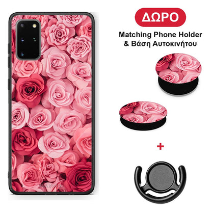 Valentine RoseGarden - Samsung Galaxy S20+ θήκη + Δώρο Phone Holder & Βάση Αυτοκινήτου