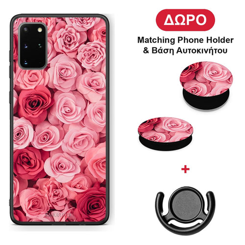 Valentine RoseGarden - Samsung Galaxy S20+ θήκη + Δώρο Phone Holder & Βάση Αυτοκινήτου