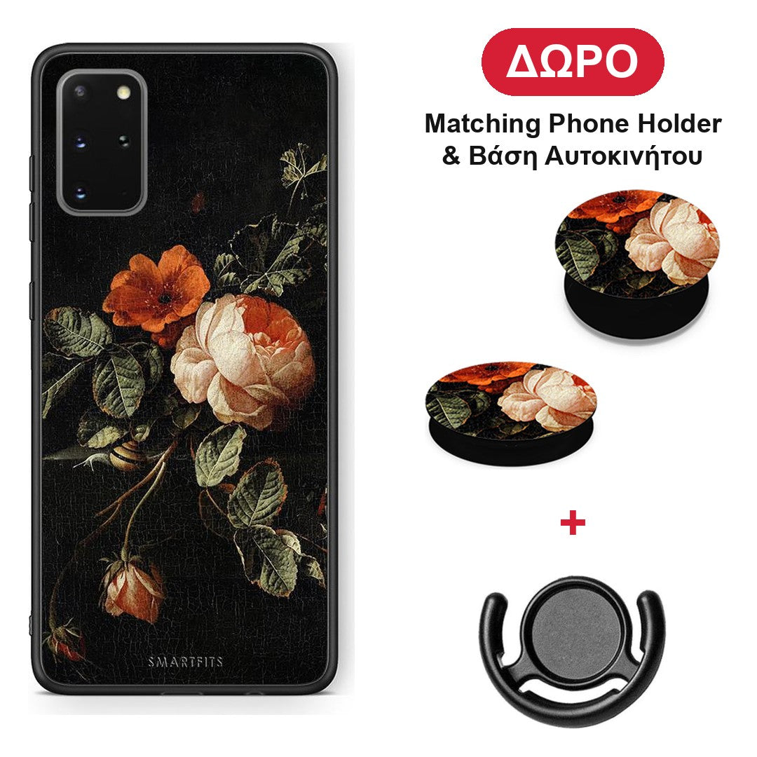 Vintage Roses - Samsung Galaxy S20+ θήκη + Δώρο Phone Holder & Βάση Αυτοκινήτου