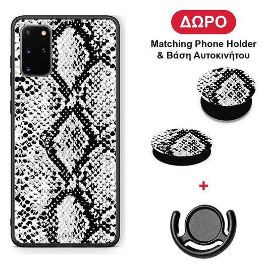 Animal White Snake - Samsung Galaxy S20+ θήκη + Δώρο Phone Holder & Βάση Αυτοκινήτου
