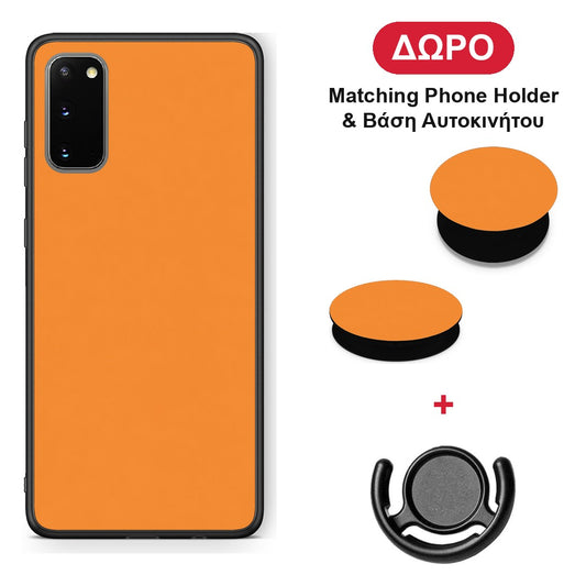 Tangerine Orange - Samsung Galaxy S20 θήκη + Δώρο Phone Holder & Βάση Αυτοκινήτου