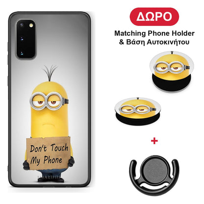 Text Minion - Samsung Galaxy S20 θήκη + Δώρο Phone Holder & Βάση Αυτοκινήτου