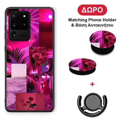 Collage Red Roses - Samsung Galaxy S20 Ultra θήκη + Δώρο Phone Holder & Βάση Αυτοκινήτου