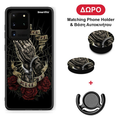 Judge By God - Samsung Galaxy S20 Ultra θήκη + Δώρο Phone Holder & Βάση Αυτοκινήτου