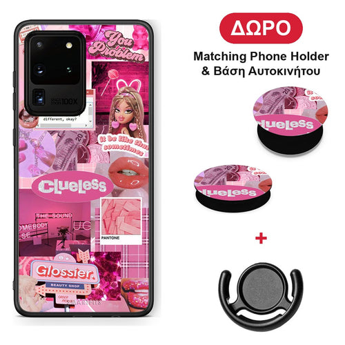 Pink Love - Samsung Galaxy S20 Ultra θήκη + Δώρο Phone Holder & Βάση Αυτοκινήτου