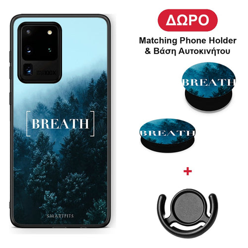 Quote Breath - Samsung Galaxy S20 Ultra θήκη + Δώρο Phone Holder & Βάση Αυτοκινήτου