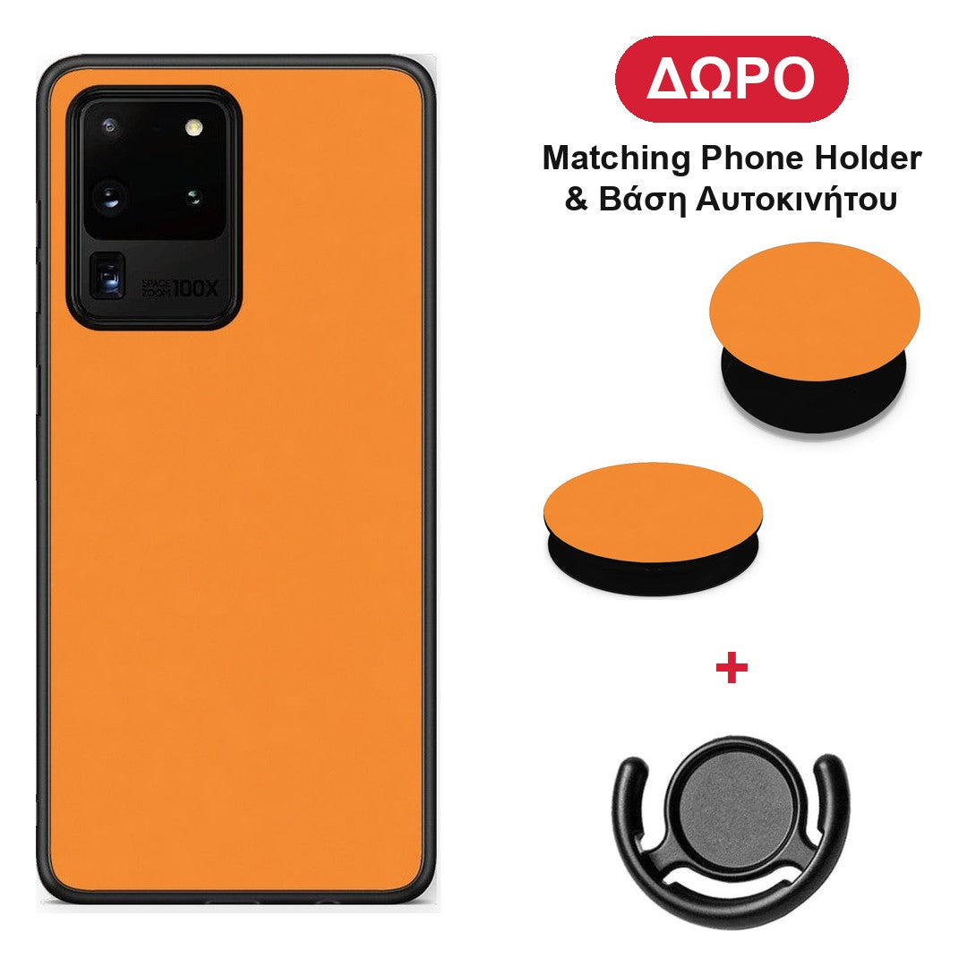 Tangerine Orange - Samsung Galaxy S20 Ultra θήκη + Δώρο Phone Holder & Βάση Αυτοκινήτου