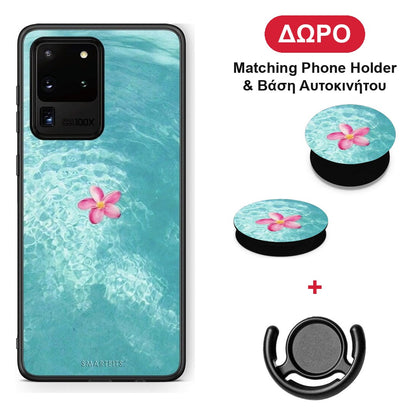 Water Flower - Samsung Galaxy S20 Ultra θήκη + Δώρο Phone Holder & Βάση Αυτοκινήτου