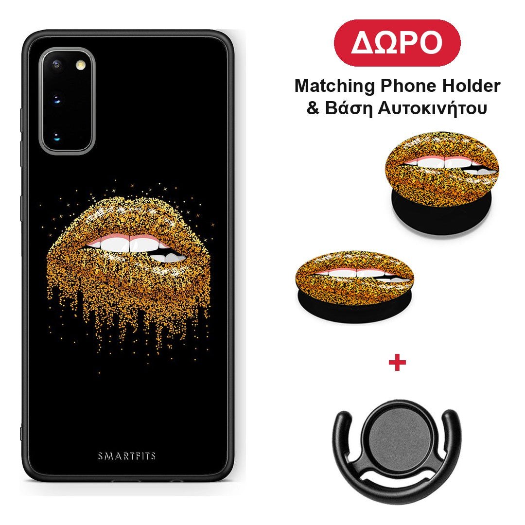 Valentine Golden - Samsung Galaxy S20 θήκη + Δώρο Phone Holder & Βάση Αυτοκινήτου
