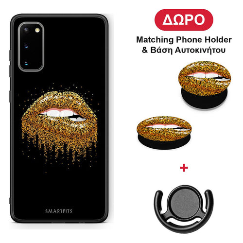 Valentine Golden - Samsung Galaxy S20 θήκη + Δώρο Phone Holder & Βάση Αυτοκινήτου