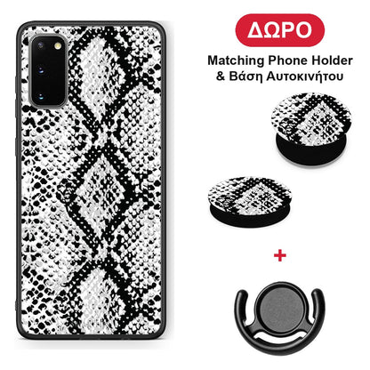 Animal White Snake - Samsung Galaxy S20 θήκη + Δώρο Phone Holder & Βάση Αυτοκινήτου
