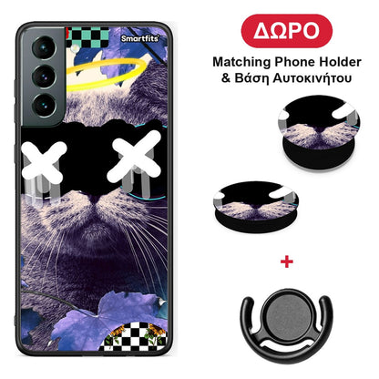 Cat Collage - Samsung Galaxy S21 θήκη + Δώρο Phone Holder & Βάση Αυτοκινήτου