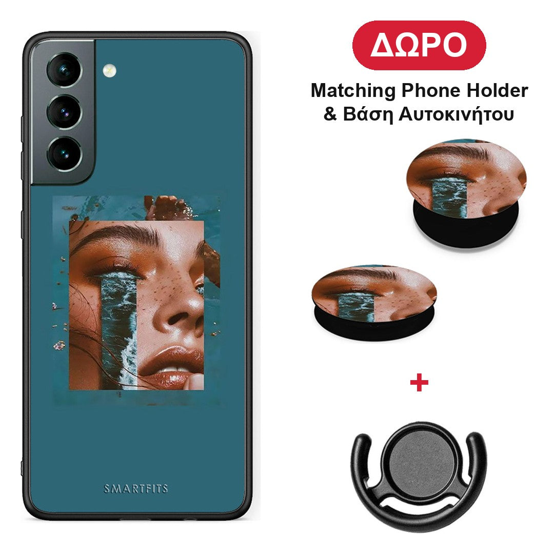 Cry An Ocean - Samsung Galaxy S21 θήκη + Δώρο Phone Holder & Βάση Αυτοκινήτου