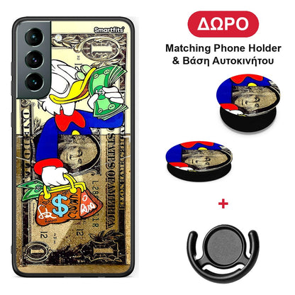 Duck Money - Samsung Galaxy S21 θήκη + Δώρο Phone Holder & Βάση Αυτοκινήτου