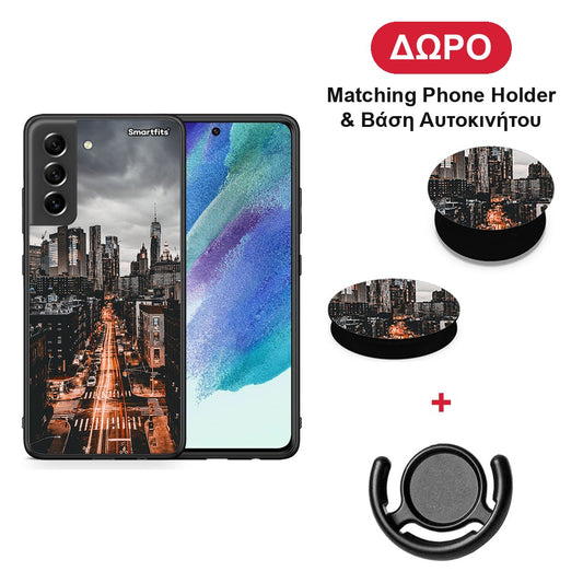 City Lights - Samsung Galaxy S21 FE θήκη + Δώρο Phone Holder & Βάση Αυτοκινήτου