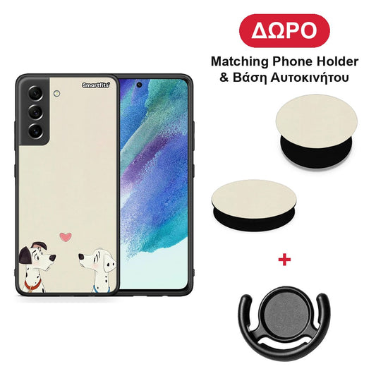 Dalmatians Love - Samsung Galaxy S21 FE θήκη + Δώρο Phone Holder & Βάση Αυτοκινήτου