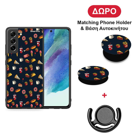 Random Hungry - Samsung Galaxy S21 FE θήκη + Δώρο Phone Holder & Βάση Αυτοκινήτου