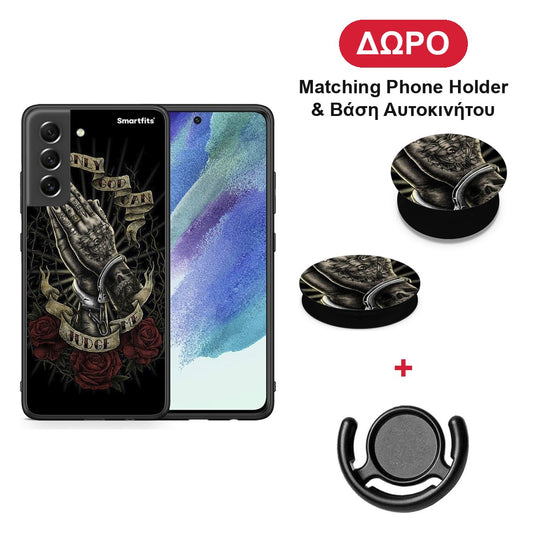 Judge By God - Samsung Galaxy S21 FE θήκη + Δώρο Phone Holder & Βάση Αυτοκινήτου