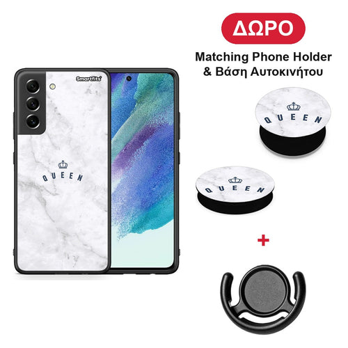 Marble Queen - Samsung Galaxy S21 FE θήκη + Δώρο Phone Holder & Βάση Αυτοκινήτου