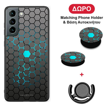 Geometric Hexagonal - Samsung Galaxy S21 θήκη + Δώρο Phone Holder & Βάση Αυτοκινήτου