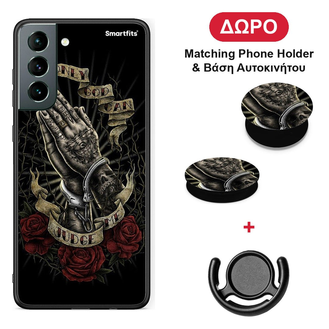 Judge By God - Samsung Galaxy S21 θήκη + Δώρο Phone Holder & Βάση Αυτοκινήτου