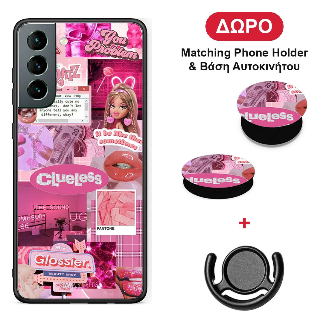Pink Love - Samsung Galaxy S21 θήκη + Δώρο Phone Holder & Βάση Αυτοκινήτου