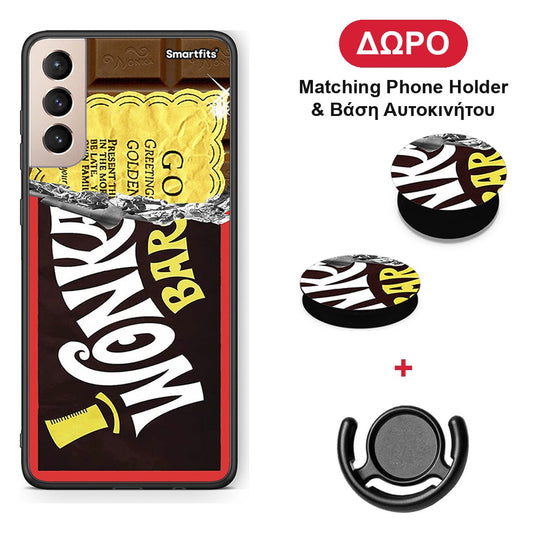 Golden Ticket - Samsung Galaxy S21+ θήκη + Δώρο Phone Holder & Βάση Αυτοκινήτου