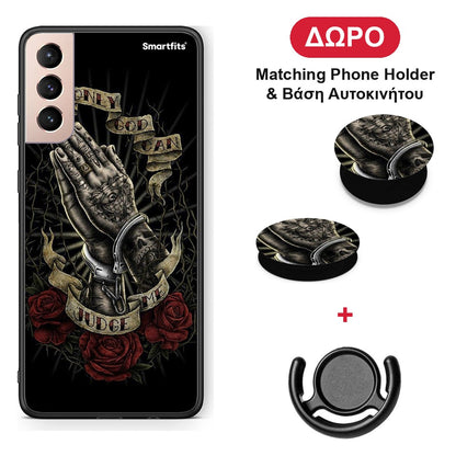 Judge By God - Samsung Galaxy S21+ θήκη + Δώρο Phone Holder & Βάση Αυτοκινήτου