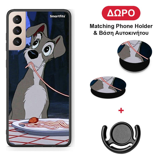 Lady And Tramp 1 - Samsung Galaxy S21+ θήκη + Δώρο Phone Holder & Βάση Αυτοκινήτου