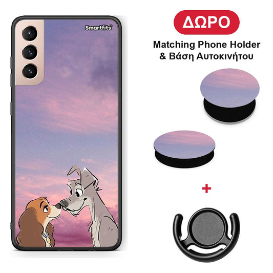 Lady And Tramp - Samsung Galaxy S21+ θήκη + Δώρο Phone Holder & Βάση Αυτοκινήτου